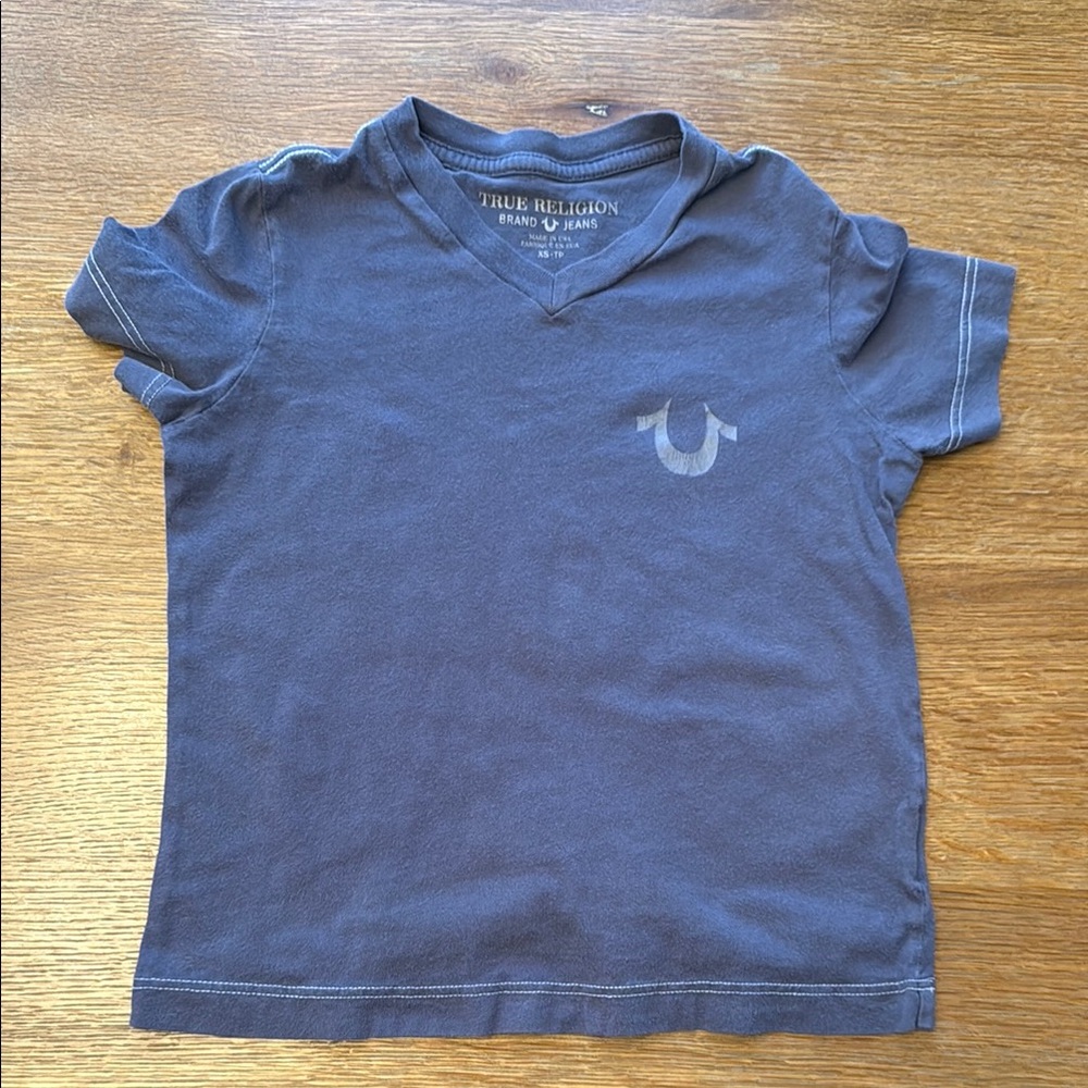 True Religion Blue Crew Neck Short Sleeve Tee